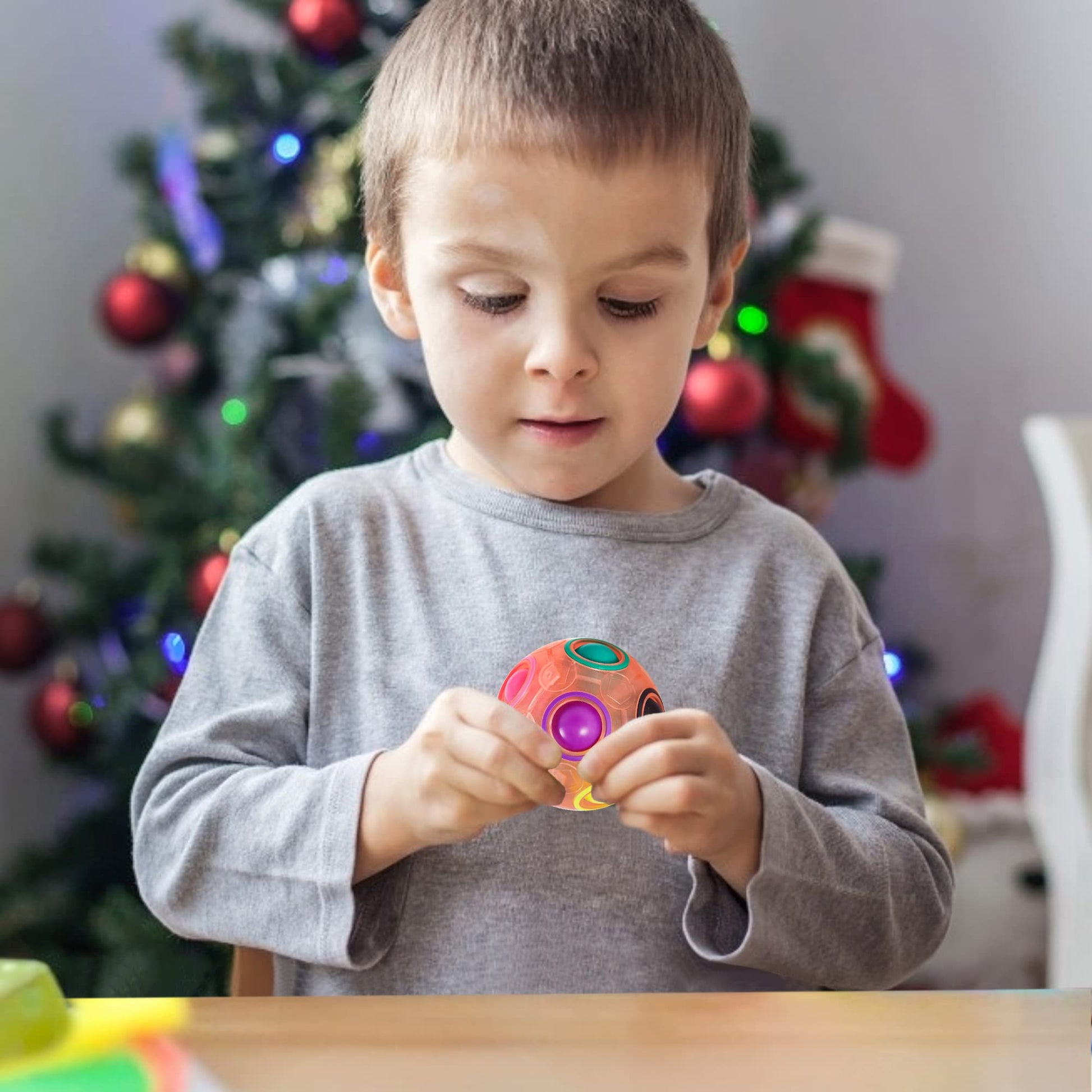 Vdealen Magic Rainbow Puzzle Ball, Fidget Ball Puzzle Brain Teaser Fidget Toy for Boys & Girls- Birthday Party Easter Valentines Christmas Stocking