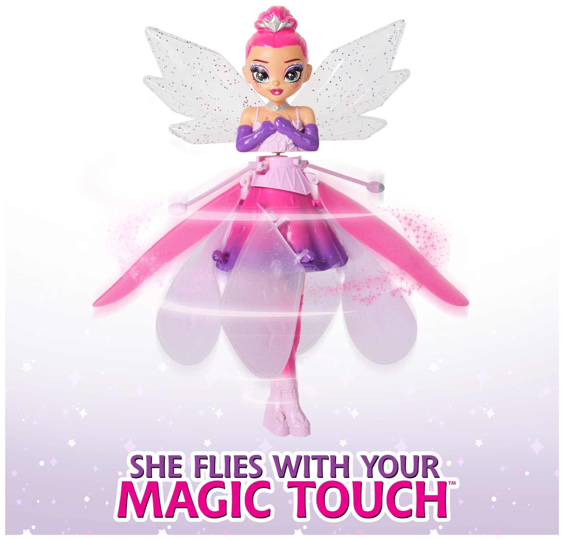 Hatchimals Pixies, Crystal Flyers Rainbow Glitter Idol Magical Flying Toy Doll with Lights, Girls Gifts, Kids Toys for Girls Ages 6 and up