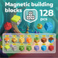 Magnetic Blocks Cubes 128PCS - STEM Cube Building Blocks & Magnet Tiles, Fidget, Montessori for Kids Ages 3-5 & 5-7 & 8-12, Magnetic Kit Cubes