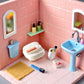 6Pcs/Set Dollhouse Miniature, Washing Supplies Miniature Creative Simulation, Plastic Dollhouse Toothpaste Toothbrush Model for Entertainment