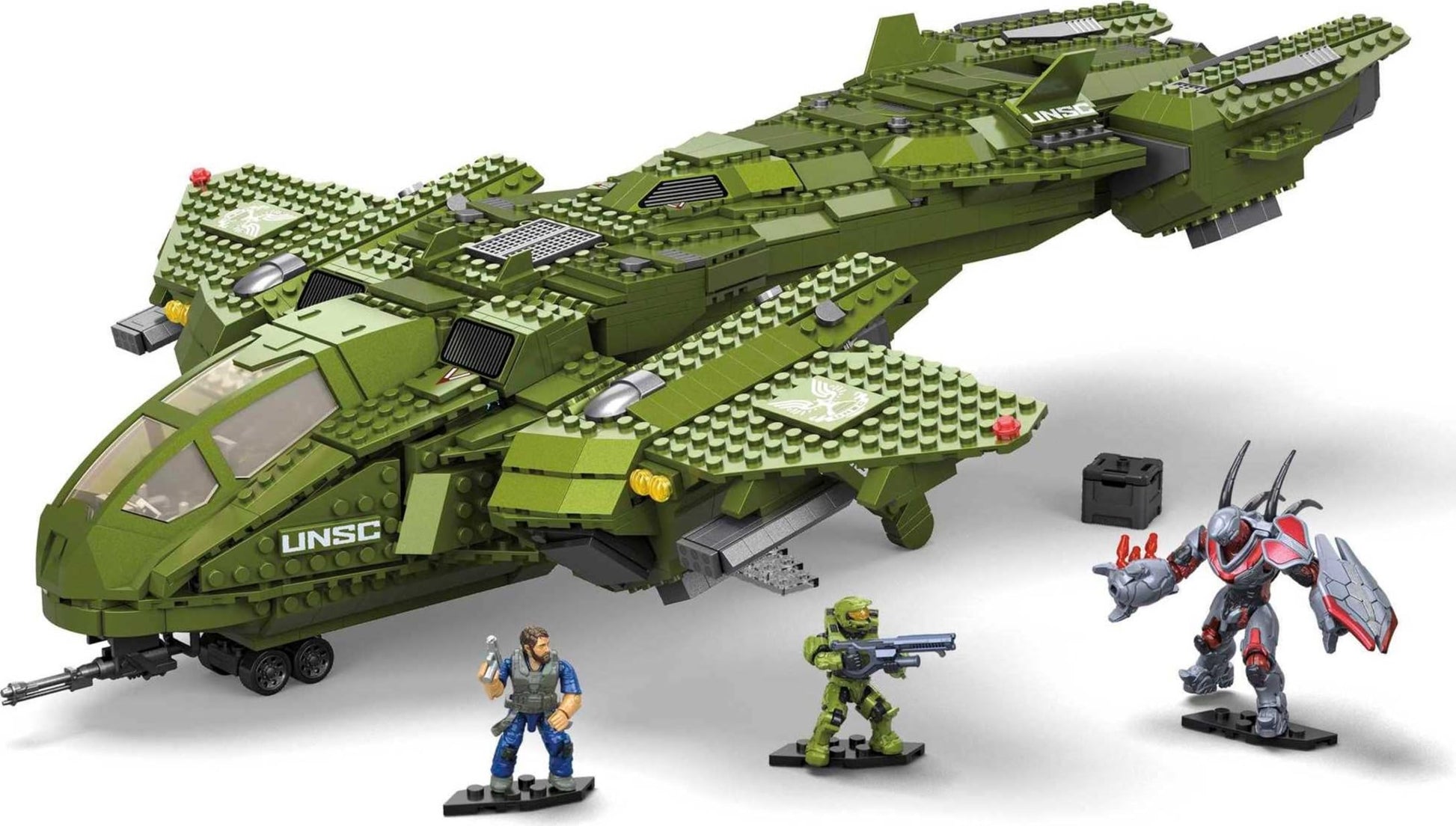 MEGA Halo Toy Building Sets, Pelican Inbound Vehicle with 2024 Pieces, 3 Micro Action Figures and Accessories, for Collectors