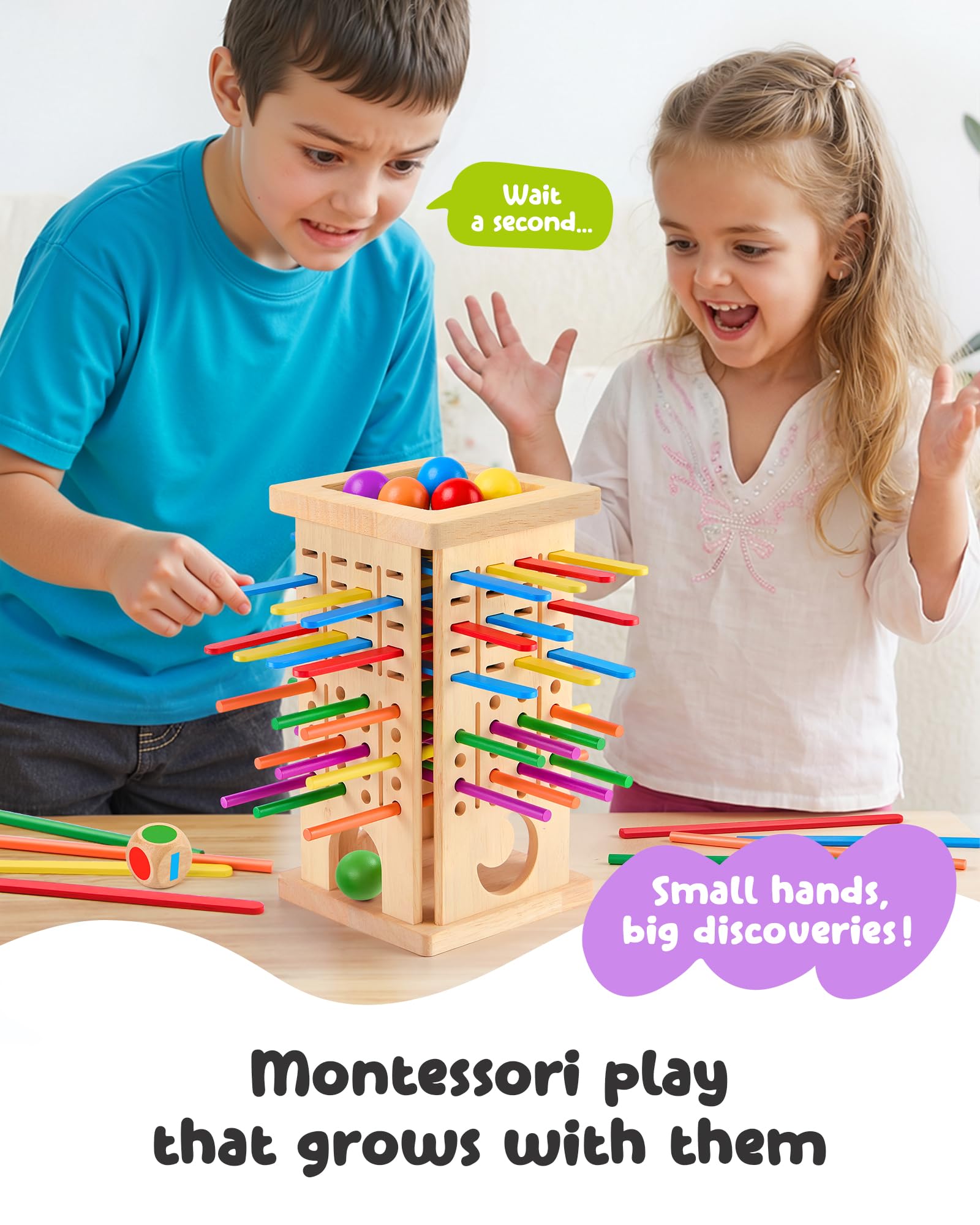 Montessori Wooden Board Game for Kids 3-8 Fine Motor Skills Toy Learning