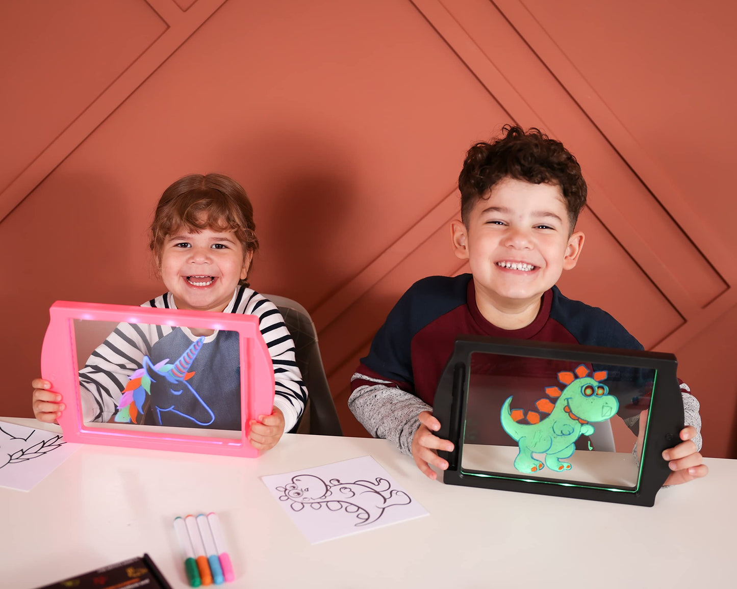 Marvin's Magic Glow Art LED Drawing Board - Pink Kids Doodle Board Age 5+