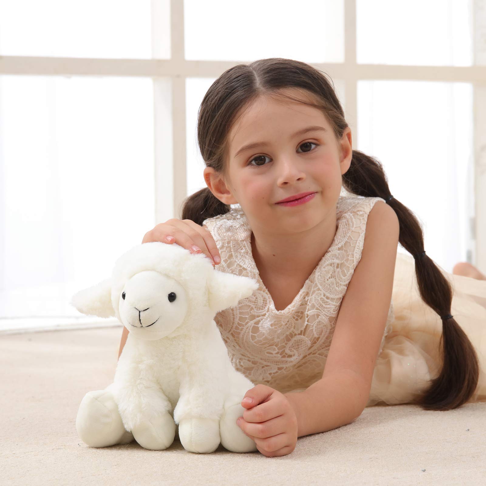 Apricot Lamb Toys Plush Cream Lamb Sheep Stuffed Animal with Soft Ears 8''