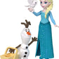 Mattel Disney Frozen Toys, Small Doll 4-Pack with Anna, Elsa, Kristoff & Olaf, Plus Fountain and 3 Storytelling Accessories, Inspired by Movie