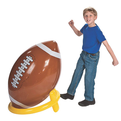 Fun Express 45 inch Inflatable Football and Tee Set, Inflate for Game Day Party Decorations, Sports Theme Photo Props - VBS Vacation Bible School