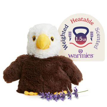 warmies Microwavable & Weighted Stuffed Animals, Eagle - Heated Stuffed Animal Plushie for Warmth & Comfort - Cute Soft Plush Toys for Adults