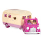 Li'l Woodzeez - Happy Camper Pink with Detachable Vehicle - 40 Pieces Dollhouse Playset with Furniture, Play Food & Kitchen Accessories for 3+ Years