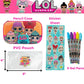Innovative Designs LOL Surprise Dolls Pencil Case Set with LOL Stickers and Gel Pens for Girls, Molded with Zip Closure, Pink