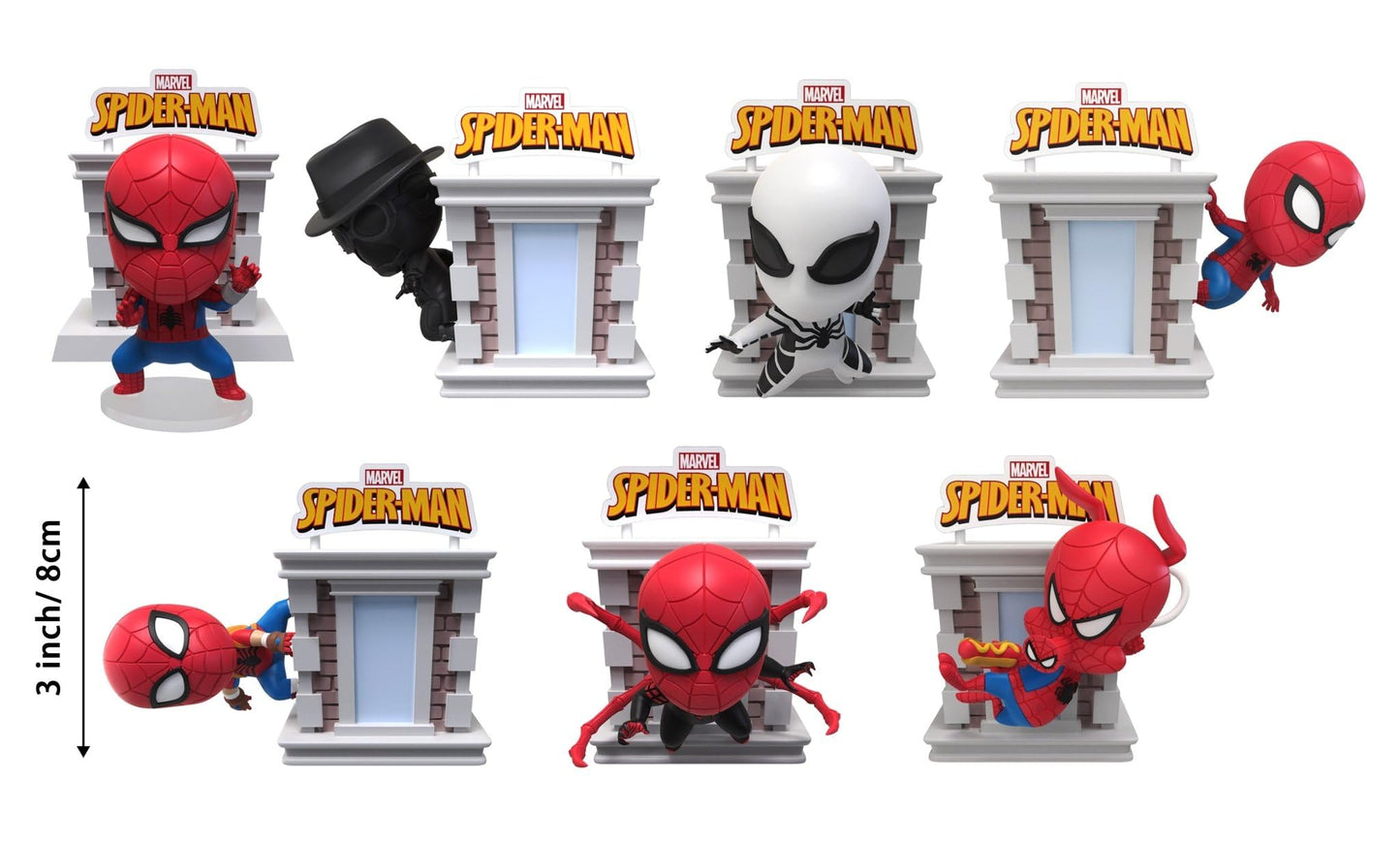 YuMe Spider-Man Tower Series Hero Box - Blind Box | Stackable 3" Superhero Movie Collectible Toy Figure | Official Marvel Merchandise | Surprise