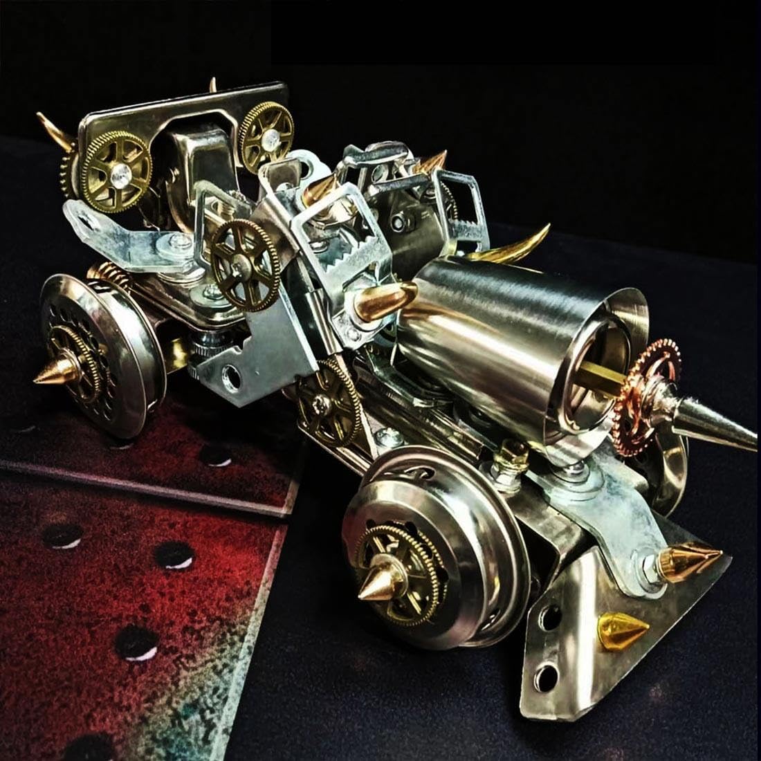 LOCHE 3D Metal Puzzle Model Kits, 3D Metal Steampunk Mechanical Vehicle Kit 3D Jigsaw Puzzle, 290+ Pieces 3D Laser Puzzle DIY Assembly 3D Metal Model