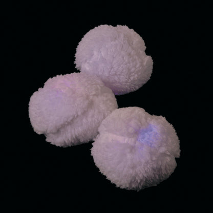 Fun Express Light-Up Plush Snowballs Set of 12 - Soft Safe and Fun for Kids - Ideal for Indoor Snowball Fights Winter-Themed Parties Holiday Events