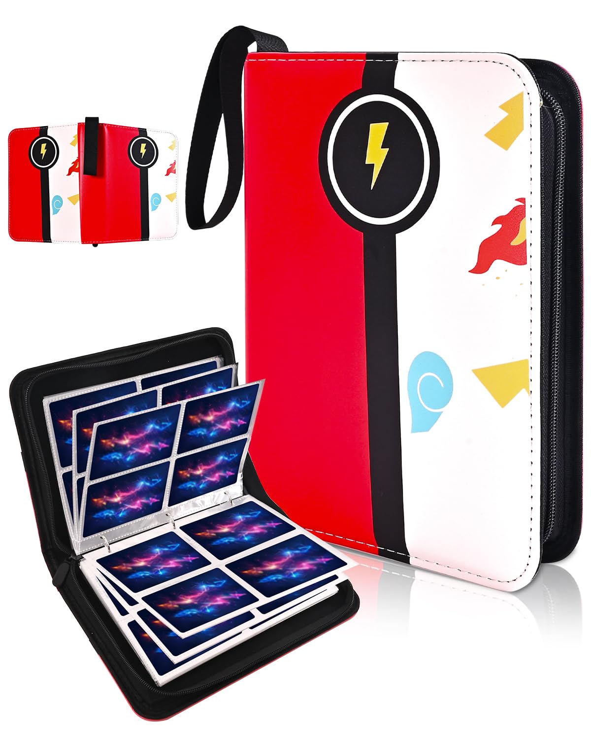 Card Binder for Card, 4-Pocket Trading Card Albums with 50 Removable Sleeve Cards Holder Collection Binders, Card Folder 400 Cards Capacity