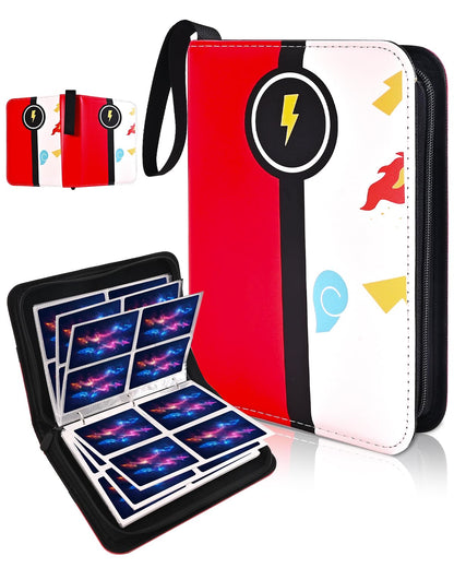 Card Binder for Card, 4-Pocket Trading Card Albums with 50 Removable Sleeve Cards Holder Collection Binders, Card Folder 400 Cards Capacity
