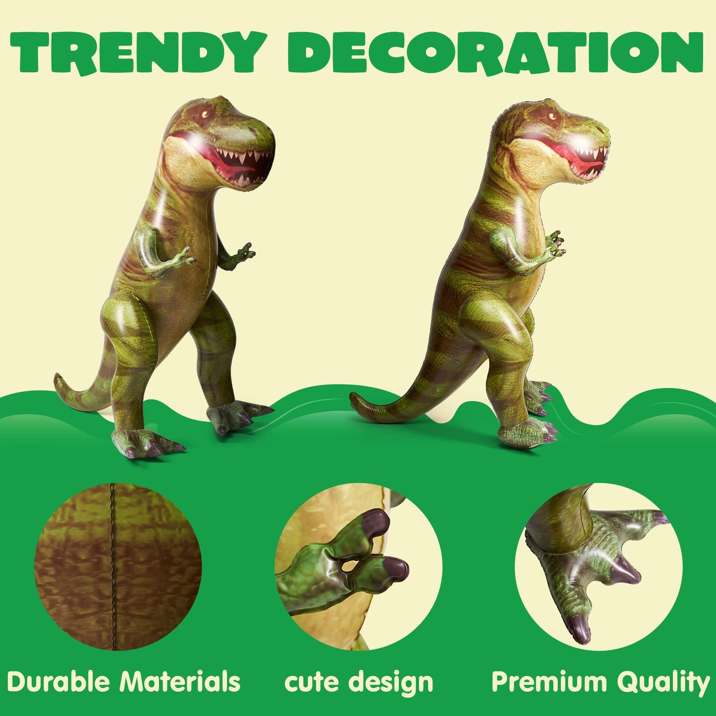 JOYIN 62” Giant T.rex Dinosaur Inflatable for Party Decorations, Birthday Party Gift for Kids and Adults, Dinosaur Pool Toys (Over 5Ft. Tall)