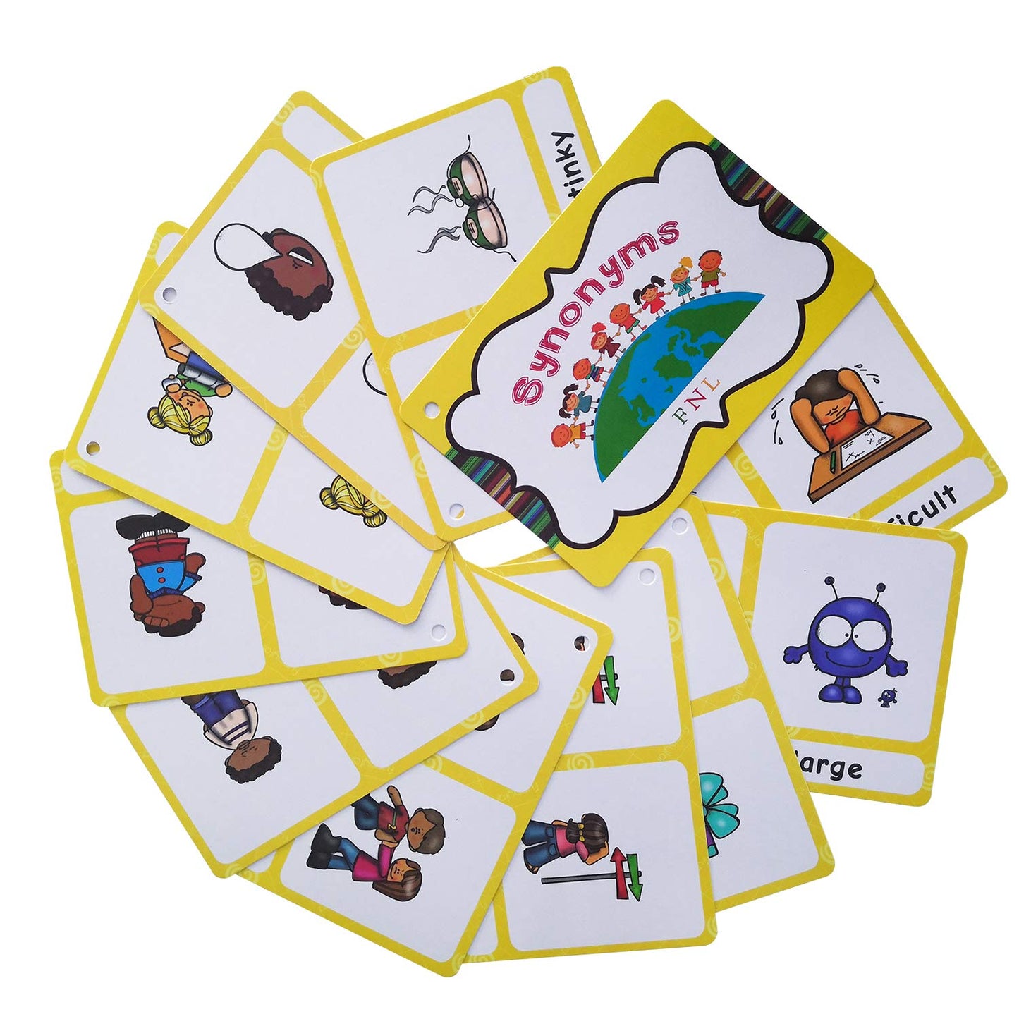 Zwttey 20 Groups English Synonyms Flashcards Building Vocabulary Pocket Cards Educational Learning Toys Pre-Kindergarten Classroom Supplies