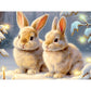 Bits and Pieces - 300 Piece Jigsaw Puzzle for Adults - 18" x 24" - Welcome Winter - 300 pc Large Pieces Snowy Bunnies Rabbits Jigsaw by Stewart