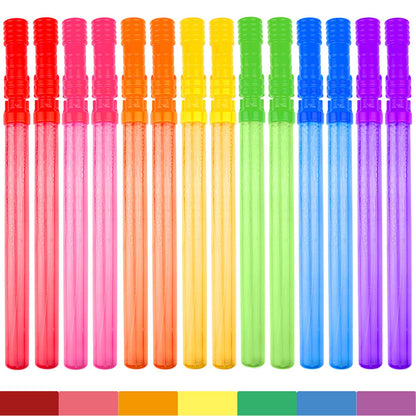 Big Bubble Wand Set, 14 Count 7 Color Outdoor Party Favor Summer Yard Game