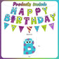 3 Pcs Monster Birthday Banner and Garland - Cute Monster Theme Party Decorations for Kids Birthday, Baby Shower, Boys Girls Celebration Supplies