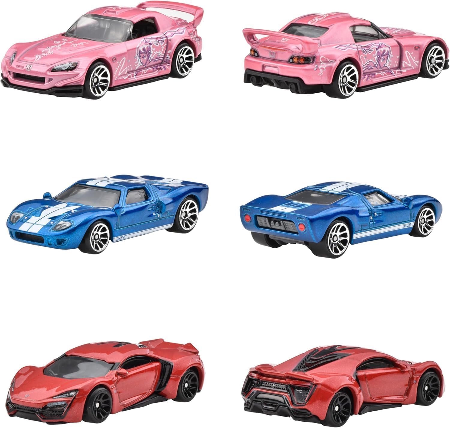 Hot Wheels HVX27 Fast and Furious 10 Car Pack Vehicle Toy Mini Car 3 Years Old and Multi