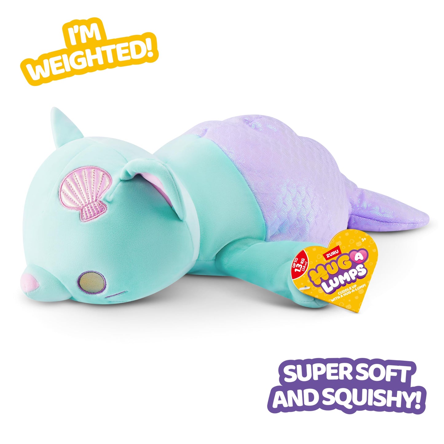 Hug-A-Lumps Kitty Collection Medium Weighted Plush (Myrtle) by ZURU- 1.5kg/3.3lbs Super-Soft Cuddly Squishy Stuffed Animal for Kids, Tweens, Teens