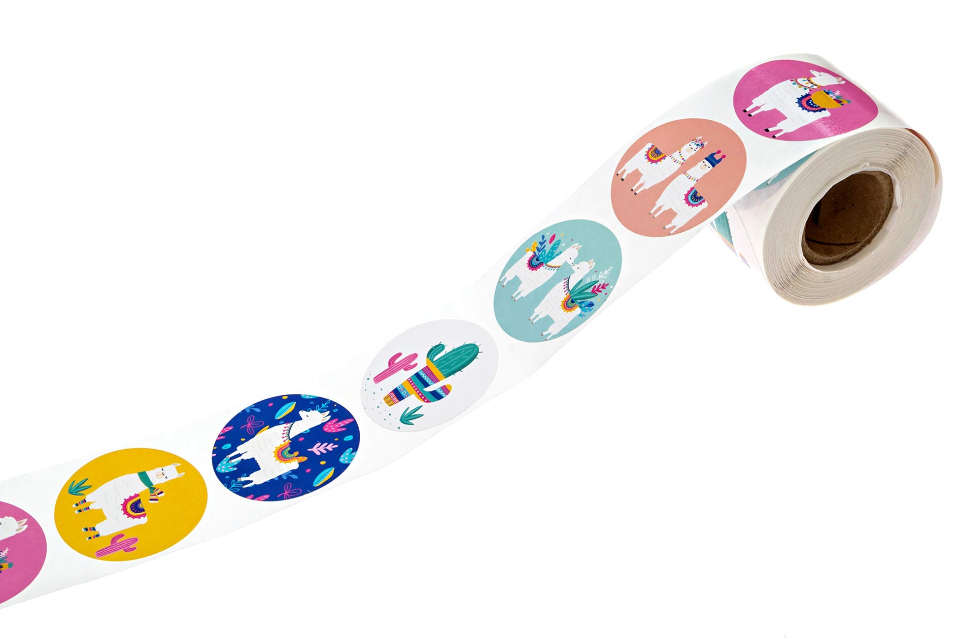 Llama Party Stickers / 250 Festive Desert Event Decals / 1.5" Vibrant Animal Round Envelope Seals / 6 Colorful Alpaca Designs/Made in The USA