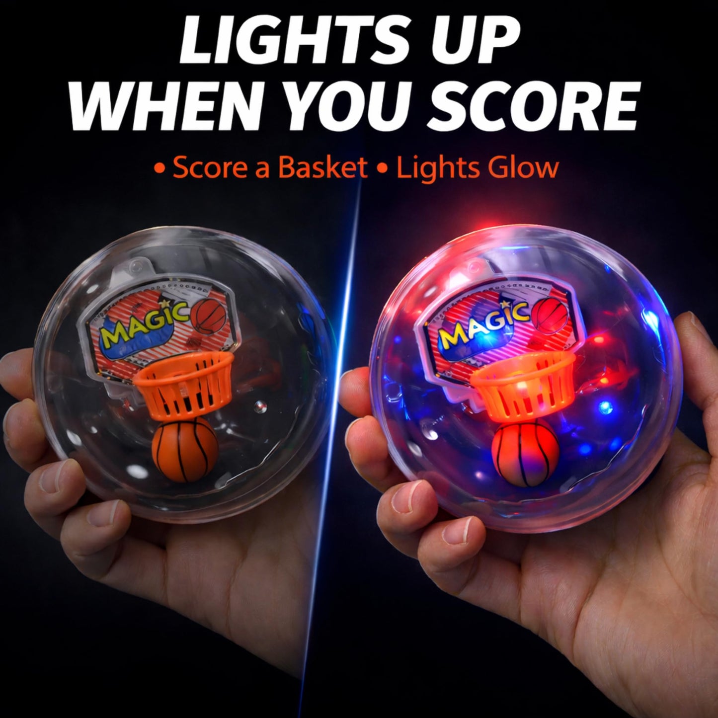 Liberty Imports 12 Pack Mini Basketball Electronic Handheld Shoot & Score Hoop Game with LED Lights & Sounds, Bulk Toys Birthday Party Favors Prizes