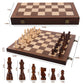 Rinten Magnetic 15" Wooden Chess Set, Portable Travel Folding Chess Board Sets Strategy Game for Adults Chess Lovers, Beginners