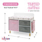 Emily Rose 14-19 Inch Baby Doll Nursery Furniture Changing Table - Elephant Theme with Large Storage Bins, Accessories Pouch & Thick Pad - Doll NOT