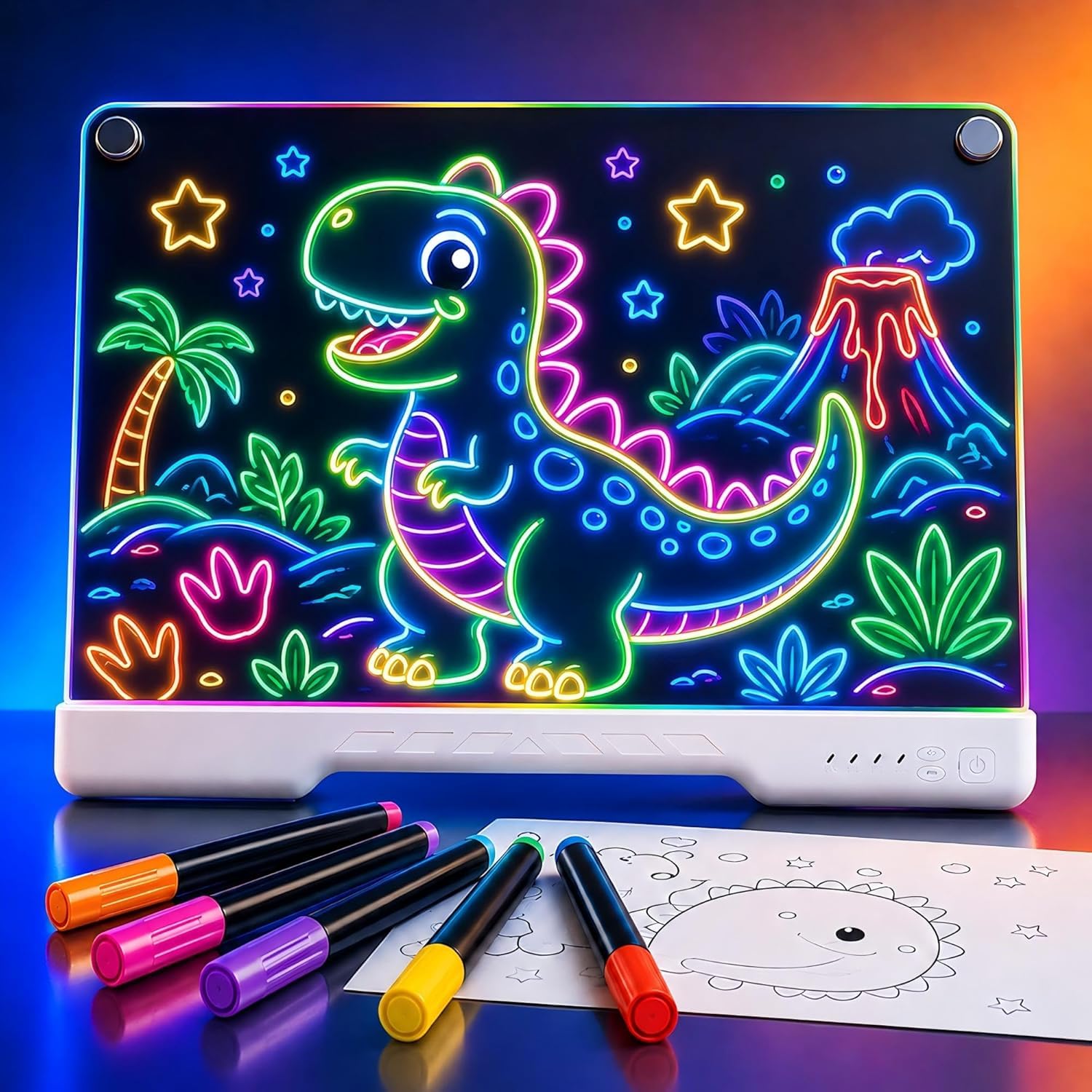 16-Inch LED Drawing Board for Kids, Light Up Drawing Tablet & Tracing Pad, Rechargeable Reusable Art Board Toy, Birthday Gifts for Girls Boys Ages