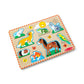 Melissa & Doug Zoo Pet Animals Sound Puzzle - 8-Piece Wooden Peg Puzzle with Light-Activated Sounds, Music Learning Toy for Toddlers and Preschoolers