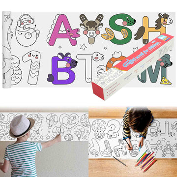 Children's Drawing Roll, Coloring Paper Roll for Kids Gift,120 * 11.8 Inches DIY Painting Drawing Paper Roll, Sticky Drawing Paper Roll, Early