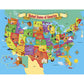 MasterPieces 60 Piece Educational Jigsaw Puzzle for Kids - USA Map State Shaped - 16.5"x12.75"