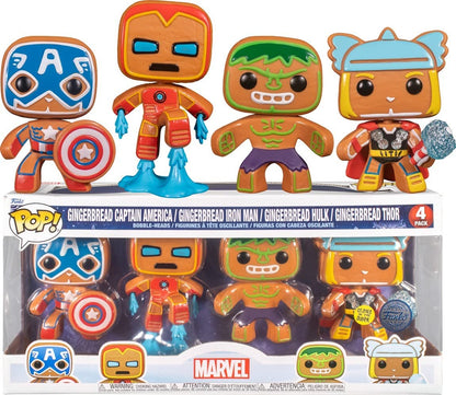 Gingerbread Captain America / Iron Man / Hulk / Thor Funko Pop! GITD Walmart