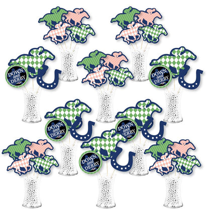 Big Dot of Happiness Kentucky Horse Derby - Horse Race Party Centerpiece Sticks - Showstopper Table Toppers - 35 Pieces