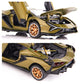 BDTCTK Lambo Sian FKP37 Car Model Toy 1:32 Child Sound and Light Pull Back Car Zinc Alloy Casting Toys for Kids Boy Girl Gift (Army Green)