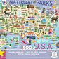 Ceaco - National Parks Map - 500 Piece Jigsaw Puzzle for Adults