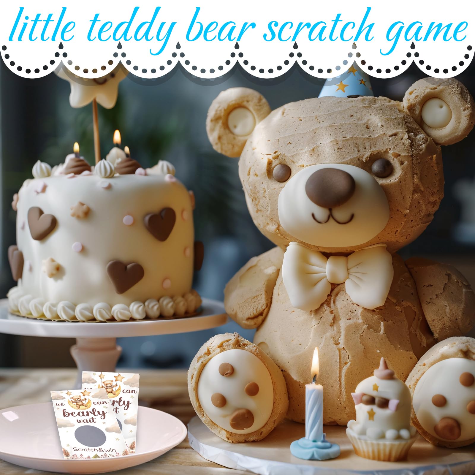 Fjoron 60 Pack Bear Baby Shower Scratch Off Cards We Can Bearly Wait Scratch Off Bear Theme Party Scratch Off Cards Baby Shower Gender Reveal Party