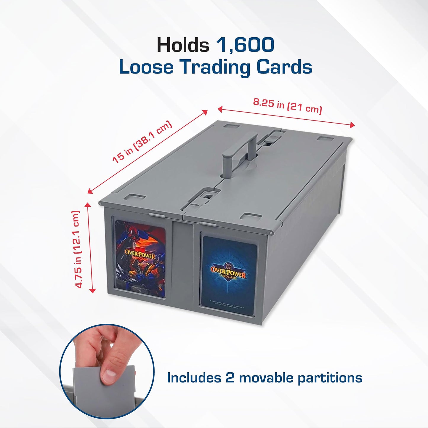 BCW Collectible Card Bin - (Single, Gray) | Holds up to 1600 Cards | Plastic Storage Box for Pokémon, MTG & Sports Cards