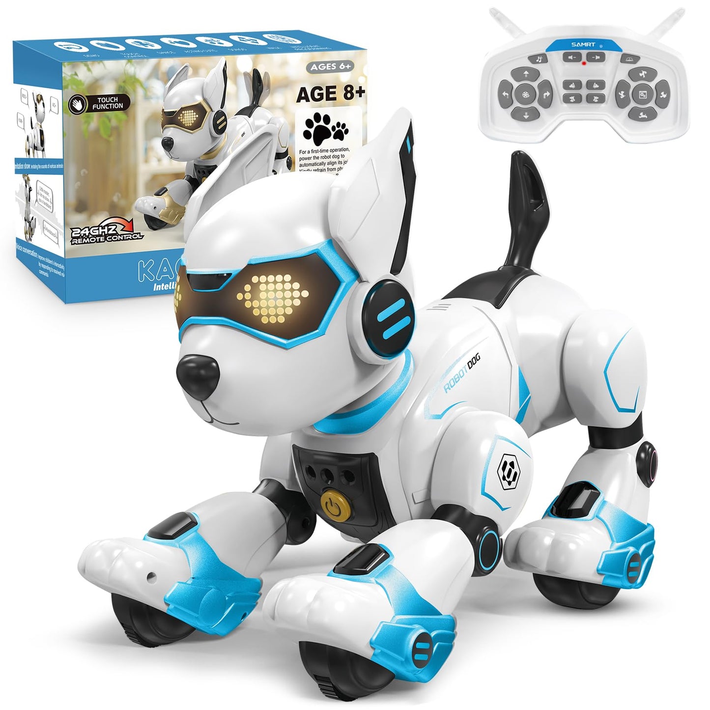 okk Robot Dog for Kids, Remote Control Dog and Touch Voice Interactive, Programmable Robot with lmitation Show, Sing Dance Electronic Pet, Smart