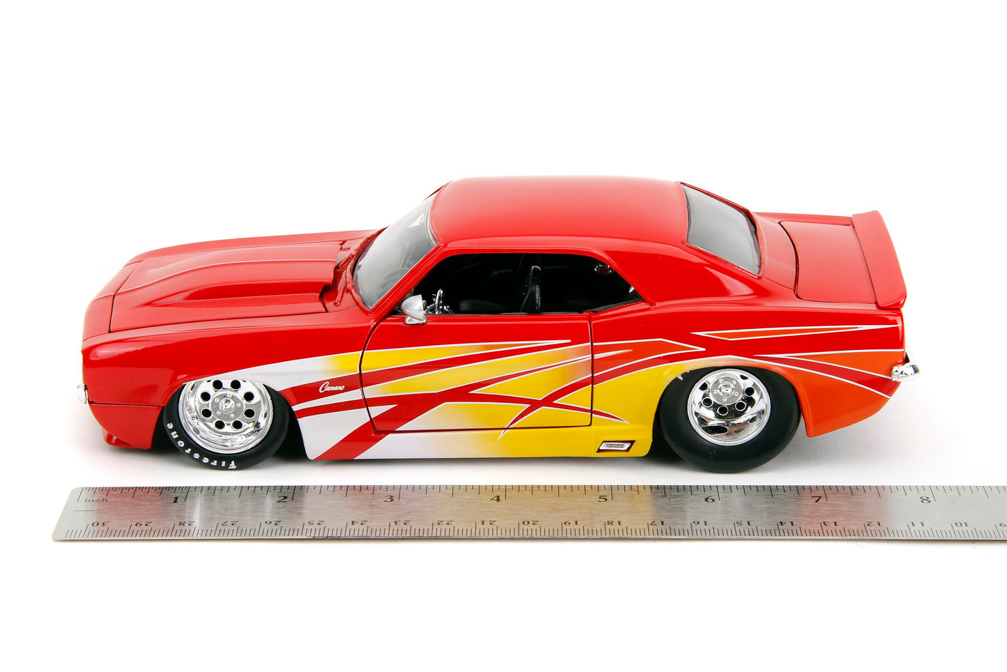 Jada Big Time Muscle 1:24 1969 Chevrolet Camaro Die-Cast Car, Toys for Kids and Adults(Red)