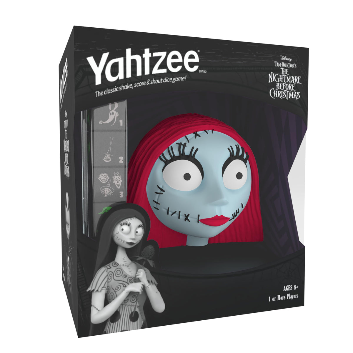 YAHTZEE: The Nightmare Before Christmas - Sally, Collectible Sally Dice Cup, Classic Dice Rolling Game Based on The Halloween Disney Classic, Great
