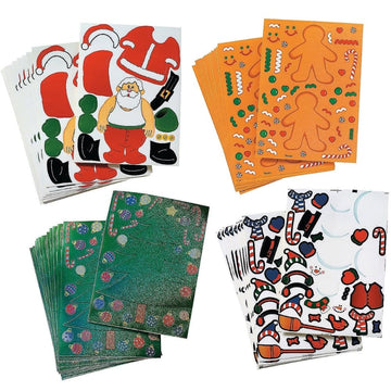 Fun Express Mega Holiday Make-a-Character Stickers - 96 Pieces