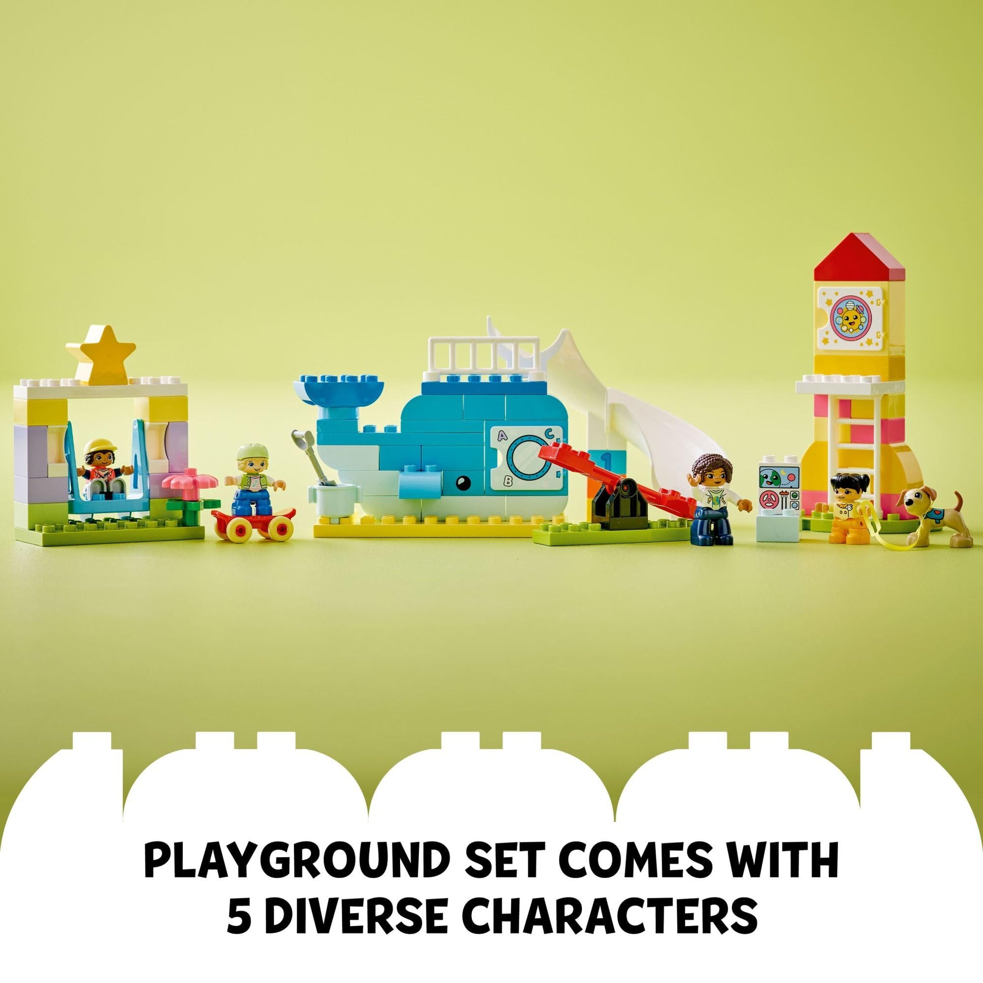 LEGO DUPLO Town Dream Playground 10991 Building Toy Set for Toddlers, Boys and Girls, Hands-on STEM Learning About Letters and Numbers Through