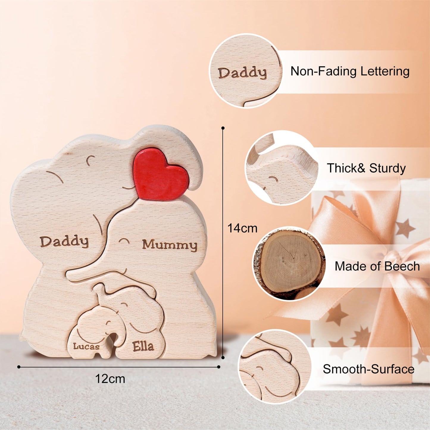 Custom Puzzle, Personalized Elephants Puzzles, Personalized Wooden Puzzle