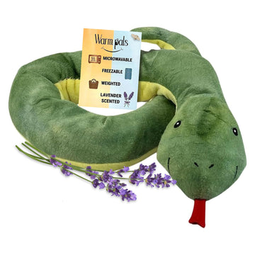 1i4 Group Sammy the Snake - Microwavable & Weighted Plush Stuffed Animal - Heated Plushie for Warmth - Cute, Soft, Cozy Toy for Adults & Children
