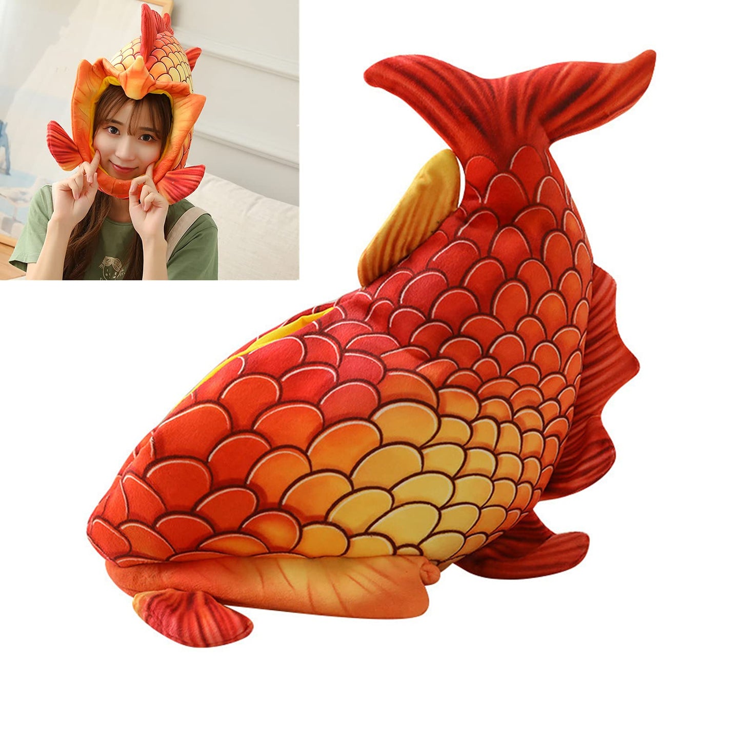 XIYUAN funny fish head hat- fish costume hat-Sea Animal Hats - Costume Hats -Funny Fun and Crazy Hats in Many Styles Red
