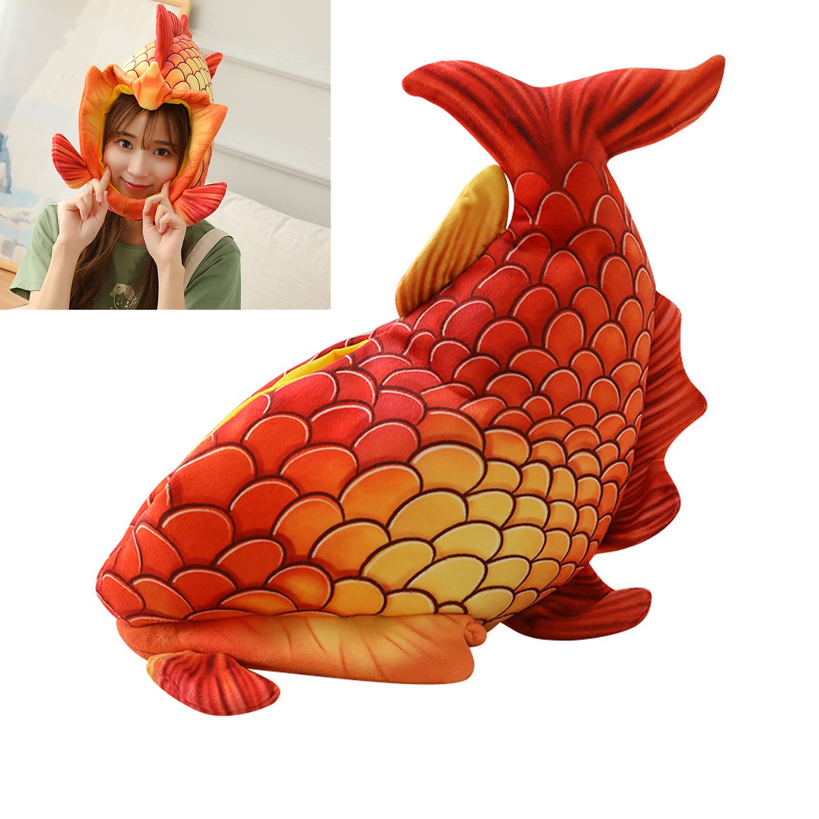 XIYUAN funny fish head hat- fish costume hat-Sea Animal Hats - Costume Hats -Funny Fun and Crazy Hats in Many Styles Red