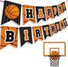 Levfla Basketball Happy Birthday Banner Basketball Party Decorations Basketball Themed Birthday Party Banner Garland Sign for Sports Theme Game Day