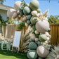 Dusty Green White Sand Balloon Garland - Double Stuffed Light Sage Green White Cream Balloon Arch Kit Latex Olive Beige Balloons for Baby Shower